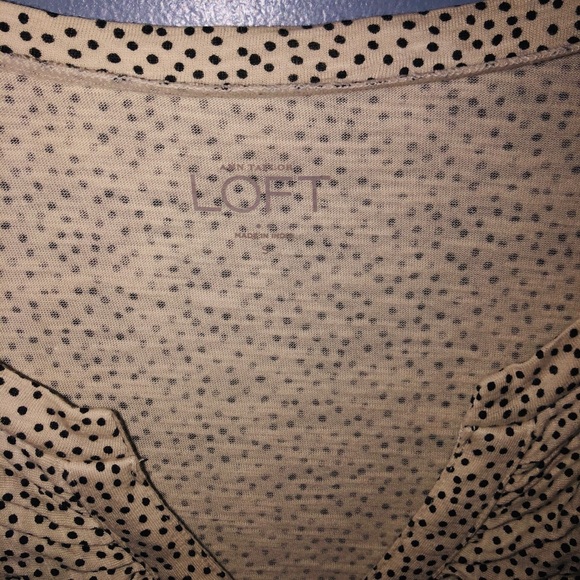 EUC Ann Taylor LOFT Split Neck Ruffle Top S - Picture 4 of 5